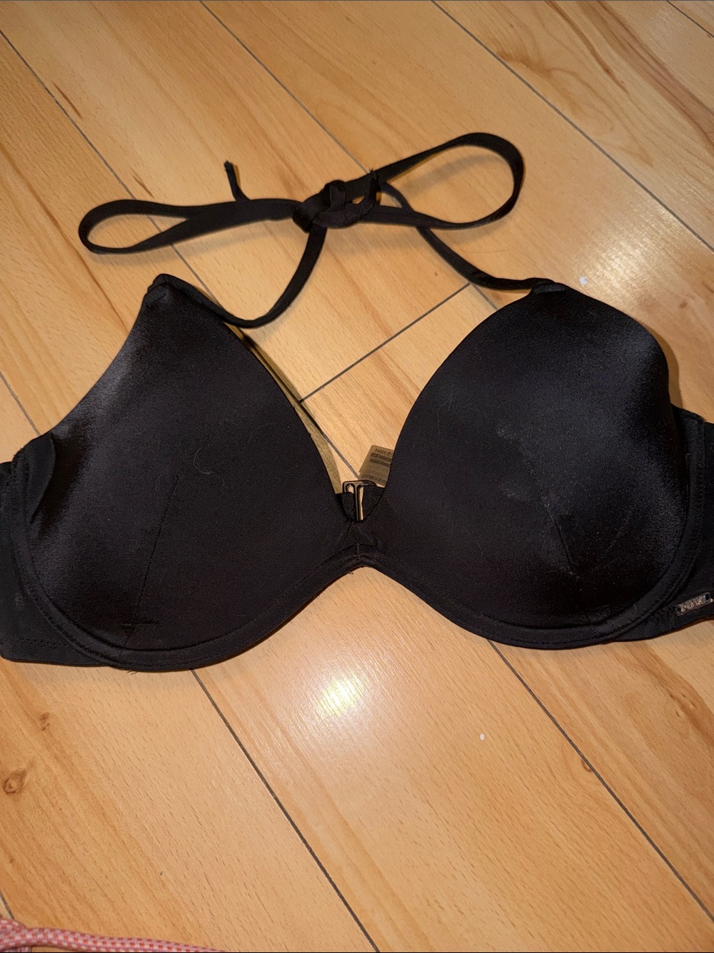 PINK Victoria's Secret Black Halter bikini top